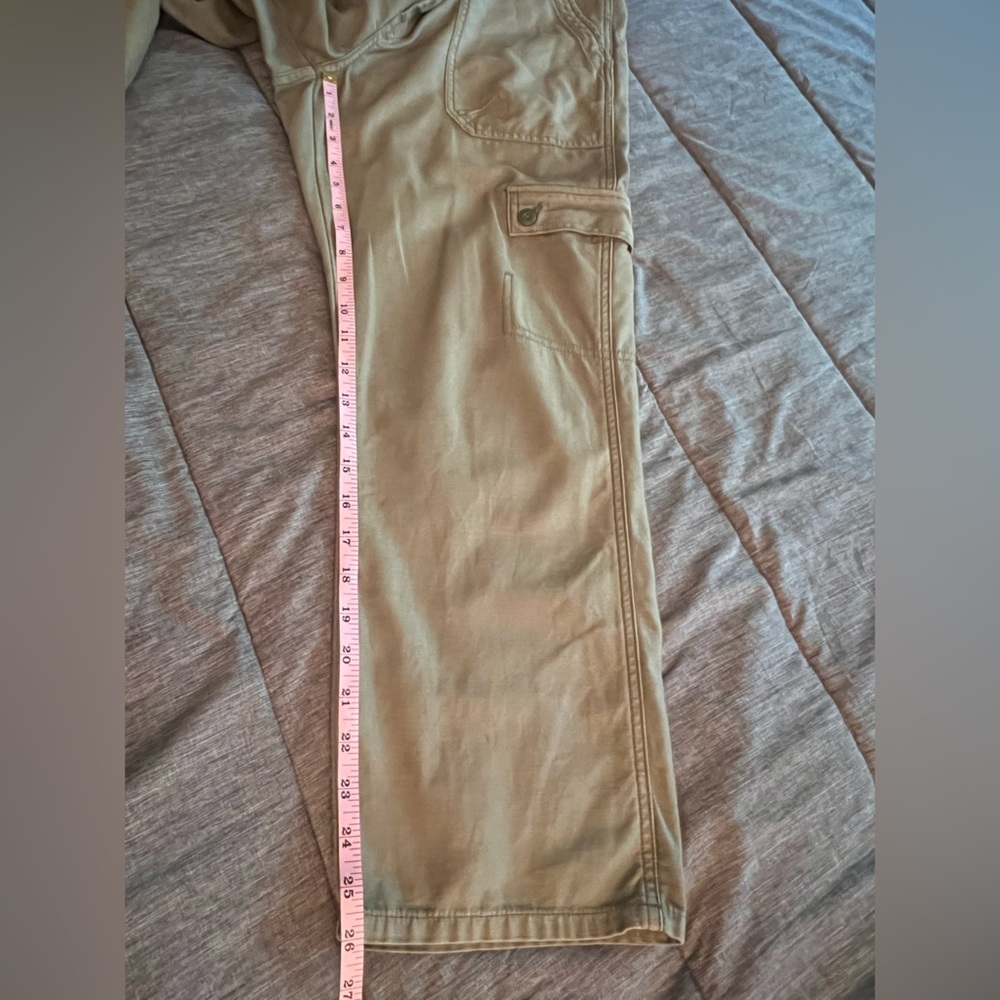 FRAME Cropped Cargo Utility Mid Rise Cargo Cotton Pants Military Green US 31 - Picture 10 of 10